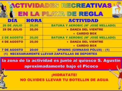 Actividades recreativas en la playa de Regla