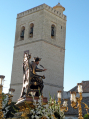 Procesión mañanera del Santo Patron San Gregorio de Osset de la localidad de Alcalá del Río