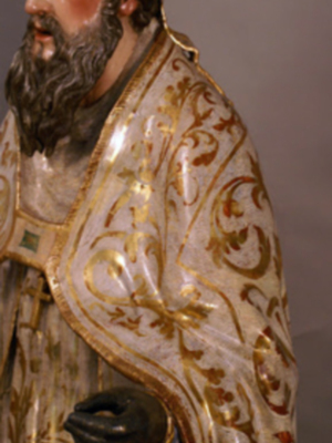 Sevilla. Terminada la restauración de San Martin de Tours por el imaginero-restaurador Benjamín Domínguez Gómez.