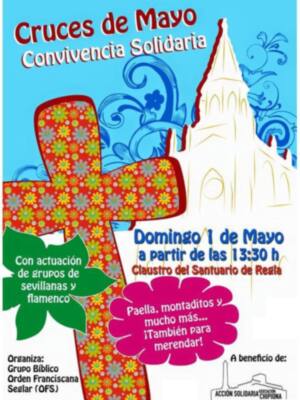 Una fiesta de las cruces de mayo en el Santuario para obtener fondos para que Acción Solidaria atienda a los más necesitados(Chipiona)
