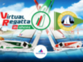 Virtual Regatta in Shore, Club Náutico Sevilla. Competición náutica virtual en el mar Mediterráneo, con barcos de vela y banderas nacionales.