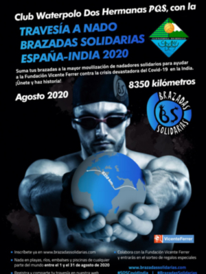 El C.W. Dos Hermanas PQS, con la Travesía a nado brazadas solidarias España-India
