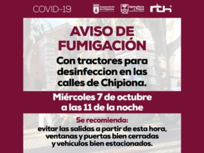 Las fumigaciones con tractores en las calles de Chipiona volverán en la noche de hoy miércoles