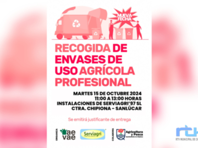 El próximo martes se lleva a cabo una nueva recogida de envases de uso agrícola profesional en Chipiona