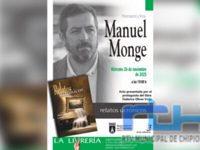 Manuel Monge presenta mañana en Madrid su nuevo libro ‘Relatos ucrónicos’