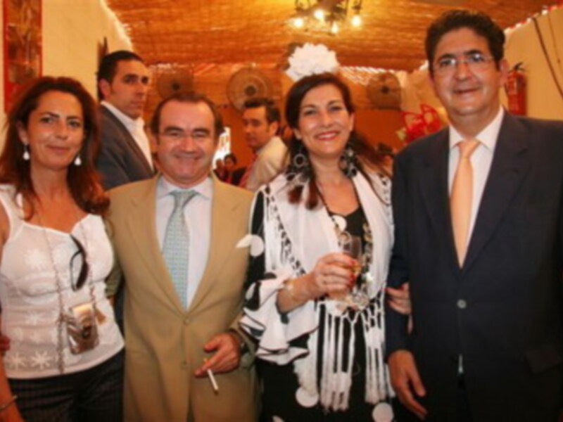 Jose Joaquin Gallardo y Reyes Navarro en la Feria de Sevilla