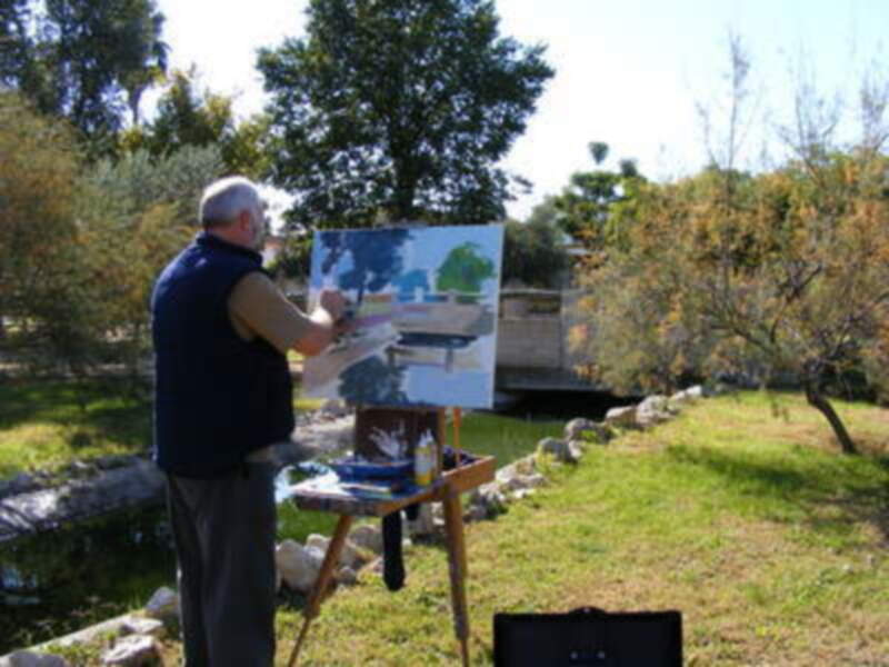 Una veintena de artistas participó en el primer Certamen de Pintura Rápida de Gines