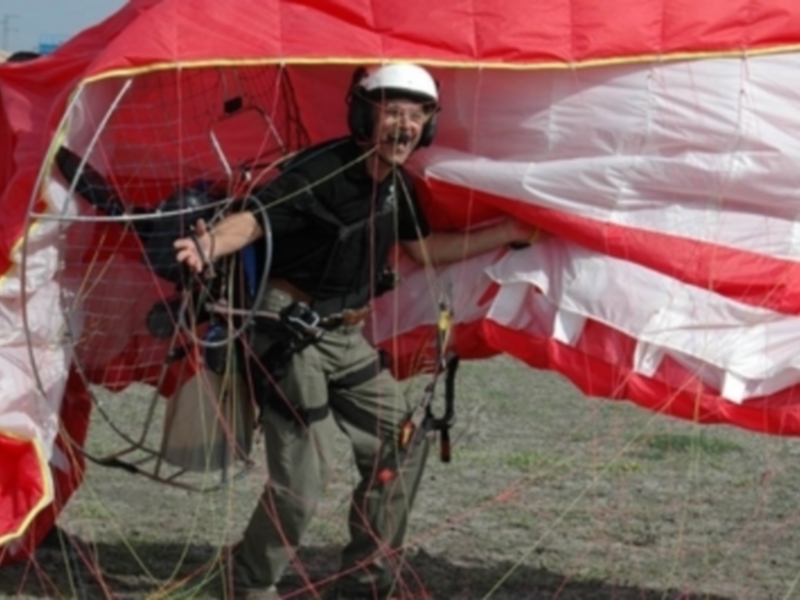 Corominas, del Paramotores Bajo Guadalquivir, cuarto clasificado en el Campeonato de Andalucía de Paramotor
