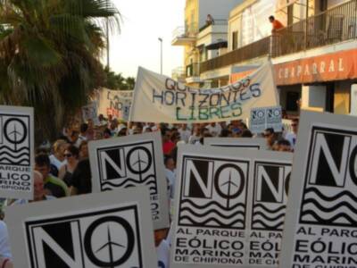 La Plataforma "Por un Horizonte sin Molinos" anima a acudir a la manifestación de este sábado día 28 a las 20:00 horas en el parque Blas Infante de Chipiona