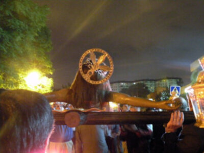  El Cristo de San Agustín dio la bendición por la feligresía de la Parroquia de Santa Clara.