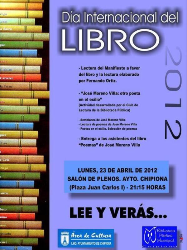 La Delegación de Cultura conmemora el Día Internacional del Libro el próximo lunes(Chipiona)