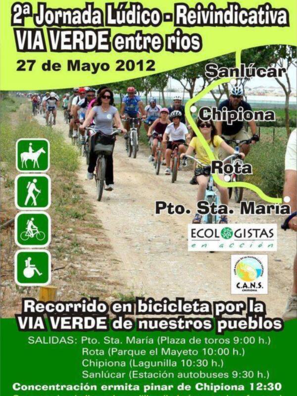  Convocada para este domingo la 2ª jornada ludico-reivindicativa via verde entre rios El Puerto y Sanlúcar