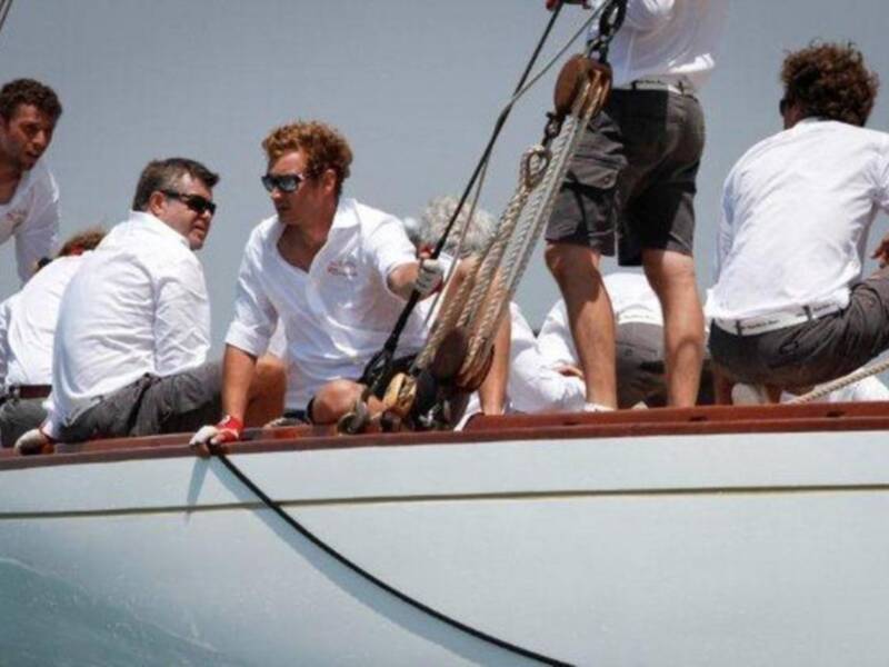 Piere Casiragui, tercer hijo de la Princesa Carolina de Mónaco y miembro de la Tripulación del Tuiga, en "la Semana Clásica de Puerto Sherry"