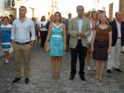 Procesión mañanera del Santo Patron San Gregorio de Osset de la localidad de Alcalá del Río