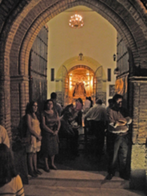 Sevilla.En la villa de Alcalá del Río (Sevilla), se celebró la procesión de subida del Santo Patrón San Gregorio de Osset