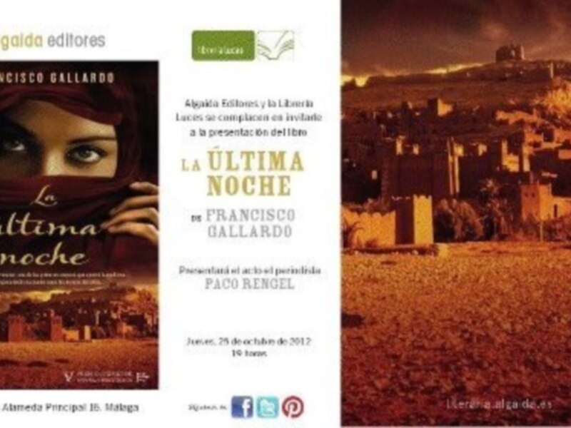 Paco Rengel presenta este jueves en Malaga la Ultima noche de Francisco Gallardo,premio ateneo de Sevilla 