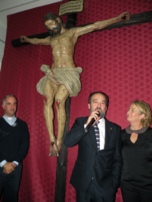 Sevilla. Bendición e inauguración del estudio de escultura de Manuel  Mazueco García.