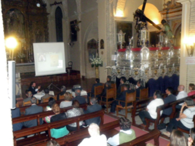 Provincia. Benjamín Domínguez, diserto una ponencia sobre el arte de la imaginería del Dulce nombres de Jesús, en la corporación del Nazareno de Alcalá del Río.