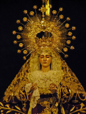 Provincia. Altar y culto de la Novena en honor de María. Stma. de las Angustias Coronada de la Hermandad de la Vera-cruz de Alcalá del Río 