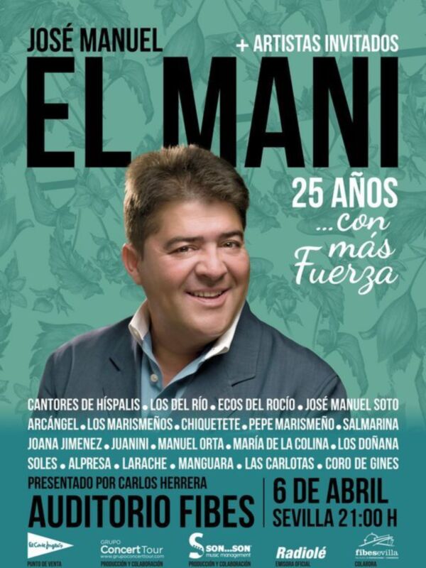 José Manuel el mani actuará el próximo 6 de abril de 2013 en FIBES