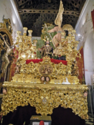 Pasos de Hermandades sevillana, que no procesionaron por lluvia en el Vía-crucis del año de la fe de Sevilla.