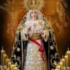 Una imagen de la Virgen de la Soledad obra de José Luis Barriga cartel de la Semana Santa de Chipiona 2013