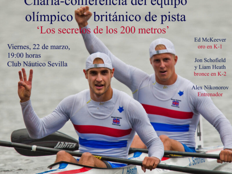 El equipo británico olímpico de piragüismo, doble podio en Londres, en el Club Náutico Sevilla