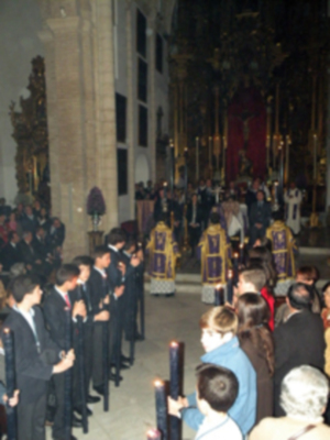 Santa misa de juramento y traslado del Cristo de la Caridad de Santa Marta a su paso procesional.