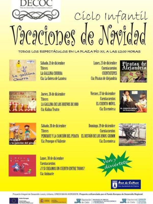 El programa DECOC de la Fundación de Cultura trae a Chipiona un programa de actividades infantiles navideñas