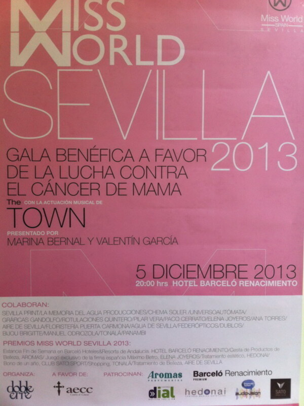 Gala Final MISS WORLD SEVILLA 2013 presentado por Marina Bernal y Valentín García,hoy jueves en el Hotel Barceló Renacimiento