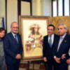 ANTONIO MONTIEL PINTA EL CARTEL DEL XXV ANIVERSARIO DE LA HERMANDAD DEL ROCIO LA CALETA DE MALAGA