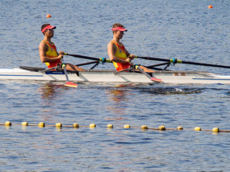 Cuarteto del Náutico Sevilla con España en el Mundial júnior de remo