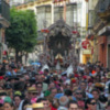 Sevilla.Desde la Iglesia del Divino Salvador, partió la Hermandad del Rocío de Sevilla, hacia la aldea almonteña