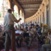 Sevilla.Concierto del Regimiento de Infantería Soria 9 en la Plaza de España y día Internacional de los museos