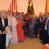 Hermanos Mayores Penitenciales y directivos de casas Institucionales en la recepción de la caseta de Feria del Circulo Mercantil de Sevilla.