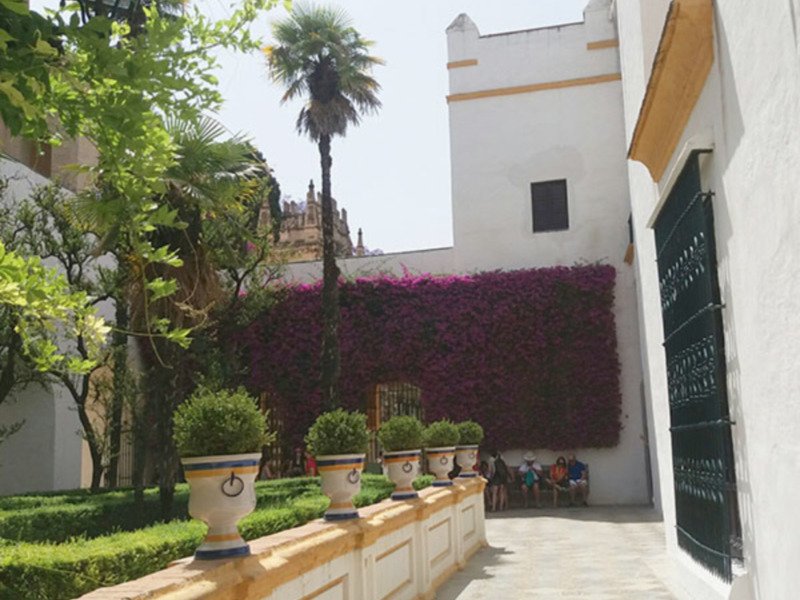 Diálogo sobre jardines en el Alcázar de Sevilla