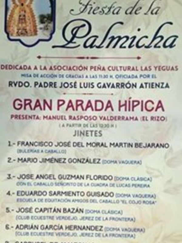 La Hermandad del Pinar homenajea este domingo en la Fiesta de la Palmicha a la peña Las yeguas