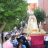 La Virgen de la Merced en rosario vespertino de la barriada de Santa Marta de Huelva