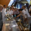 Una  delegación de la RLNE en andalucia en la exposición  del Pabellón de la Navegación de Sevilla.