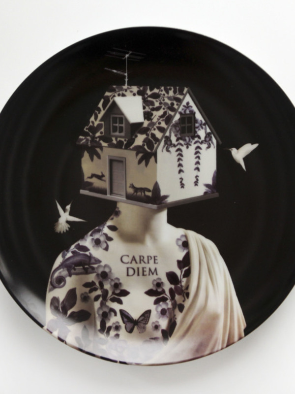 Platos de porcelana diseñados por Ángel Pantoja en la Gala contra el Sida de la Princesa Estefanía de Mónaco