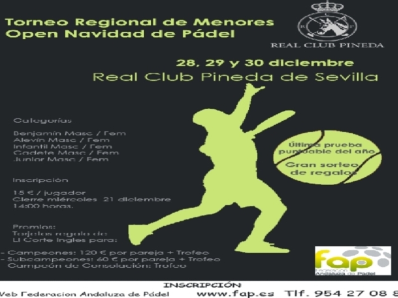El pádel andaluz echa el telón con el Open de Navidad de Menores