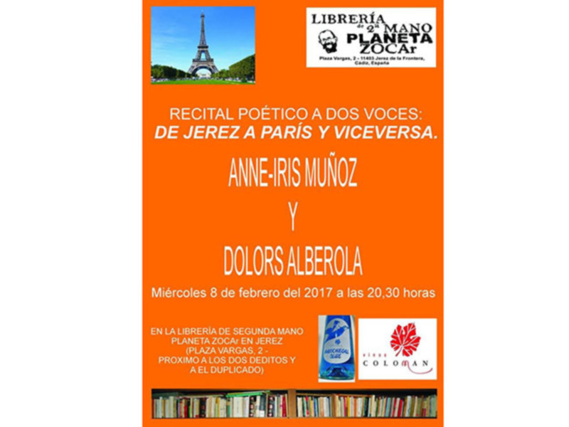 El Martes 7 de Febrero a las 20.30 horas en la Librería Planeta Zocar de Jerez