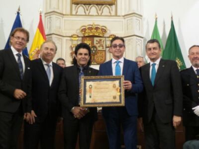 Acto de entrega de medallas de la asociación Santo Ángel en el Castillo de Luna de Rota (Cádiz).
