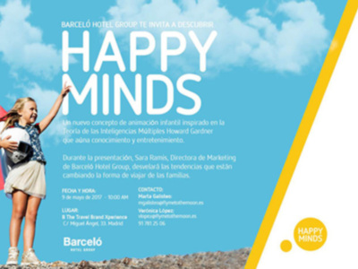 Invitación Barceló Hotel Group: presentación Happy Minds 9Mayo 10am