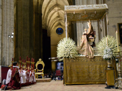 La Virgen de los Reyes en su procesión como Patrona de Sevilla y su Diócesis.