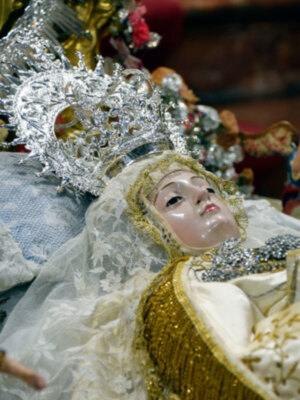 La Virgen del Transito del Santo Ángel  estuvo expuesta el día de la Asunción.