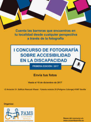FAMS-COCEMFE Sevilla convoca el I concurso de fotografía sobre Accesibilidad en la Discapacidad 2017