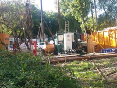 El Parque de Los Príncipes afectado por las obras de colector de saneamiento