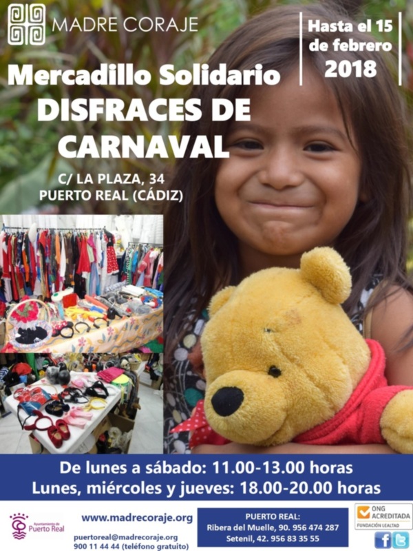 Madre Coraje abre en Puerto Real un Mercadillo de Disfraces para Carnaval hasta el 15 de febrero