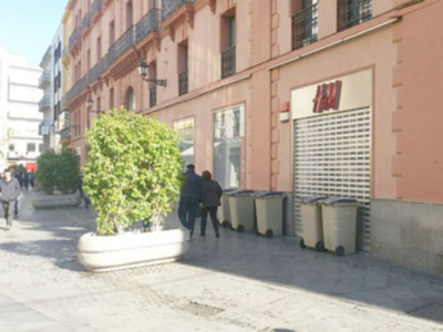 Contenedores en las calles del casco histórico, centro y calles peatonales.